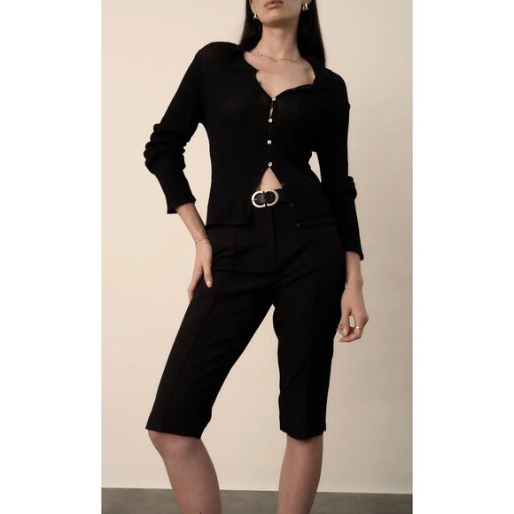 City Streets Black Python Snake Print Capri Pant Small - Picture 7 of 12